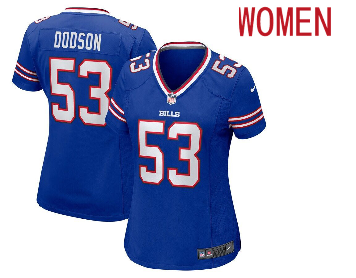 Women Buffalo Bills #53 Tyrel Dodson Nike Royal Game NFL Jersey->women nfl jersey->Women Jersey